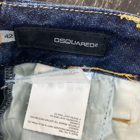 Dsquared2 Woman's Blue Low Rise Straight Leg Jeans 42 (32 Waist) - Picture 4 of 5